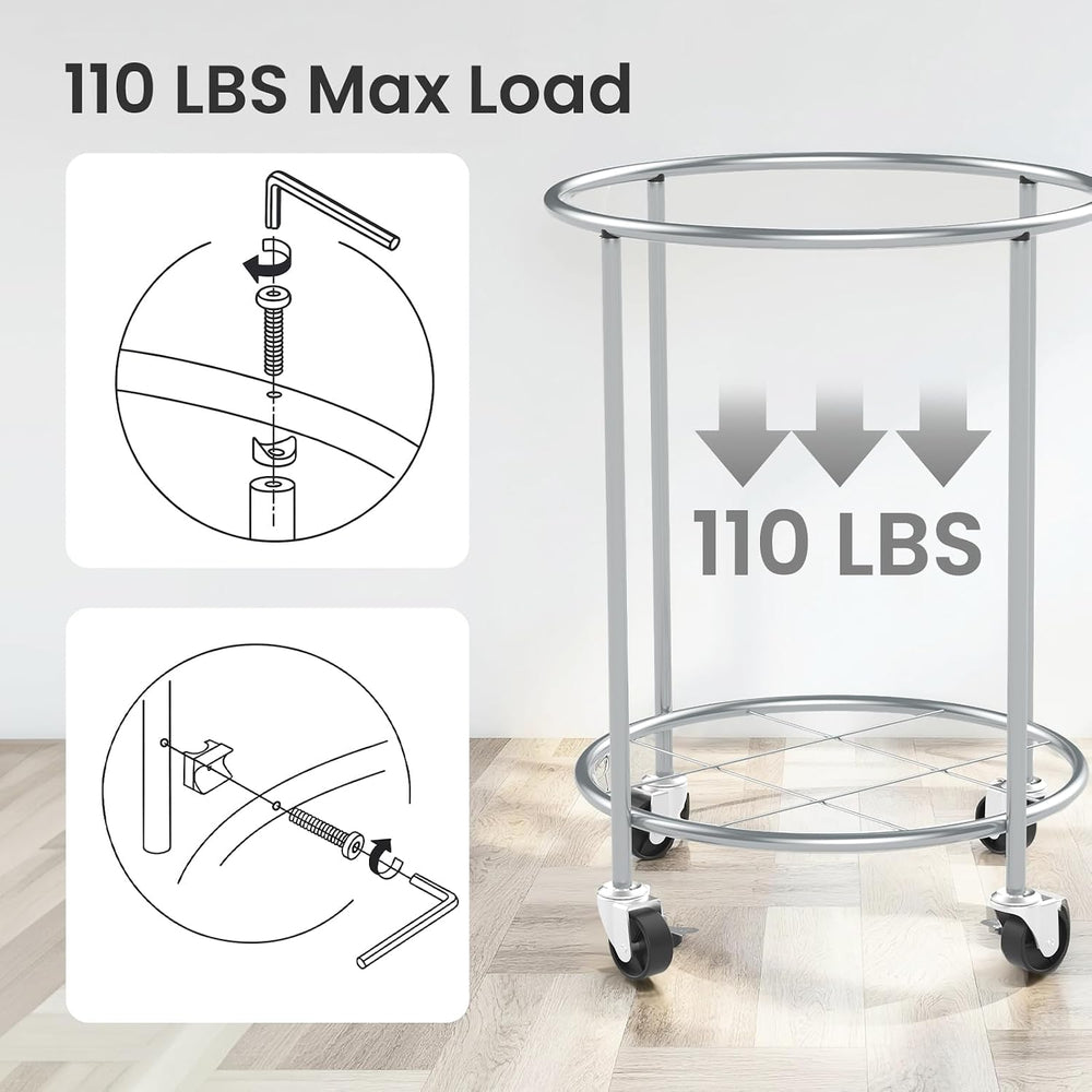 Aduanbang 170L Laundry Basket with Wheels, Rolling Hamper with Removable Bag ...