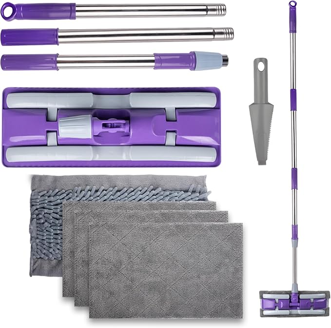 ITTAHO Microfiber Flat Mop Floor Cleaning System, Wet & Dry Dust Mopping - Image 8