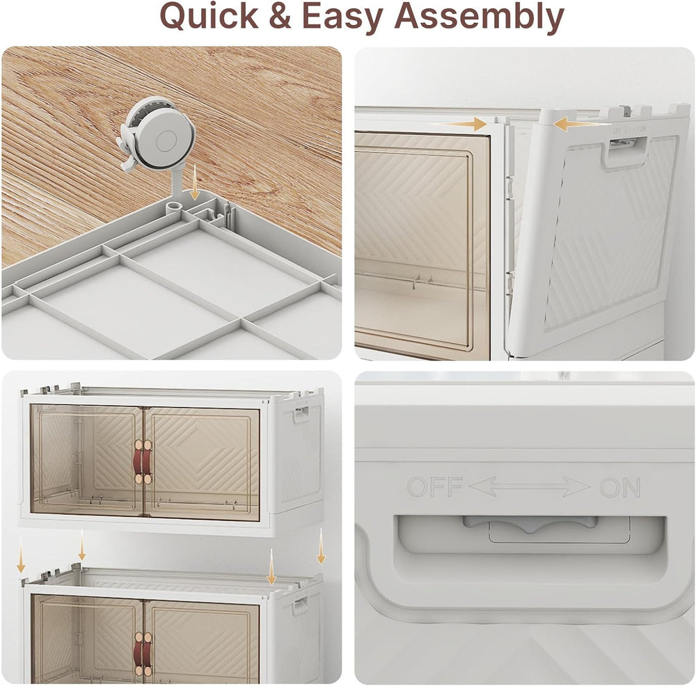 UAMFURI Stackable Storage Bins with Lids, 720QT Lockable Storage Cabinet