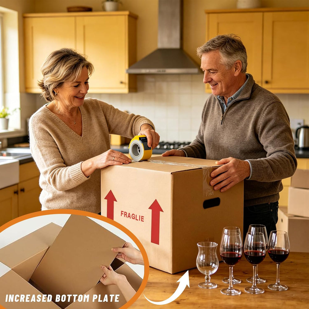 6-Pack 12-Bottle Wine Boxes for Moving 14"x12"x13" Wine Shippi...
