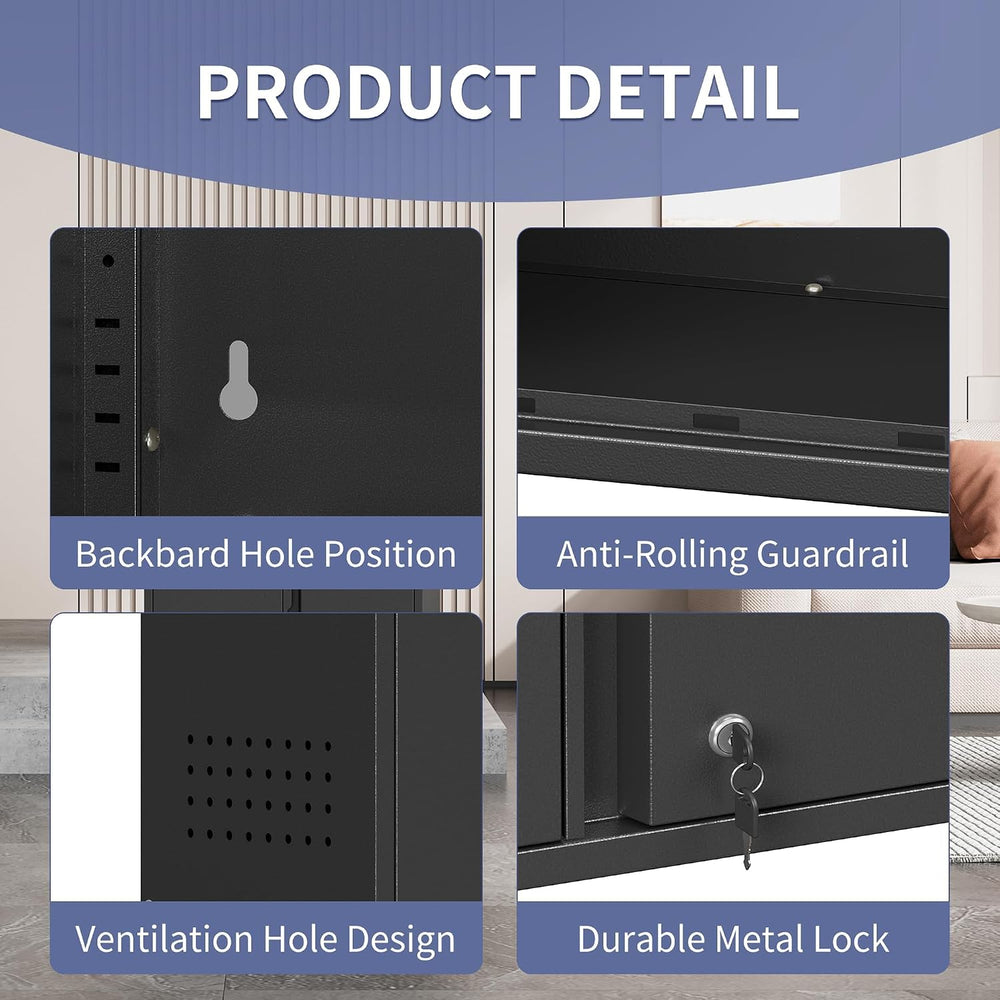 Garage Wall Cabinet,26”W Metal Wall Cabinet with Locking Doors and Handle,Wal...