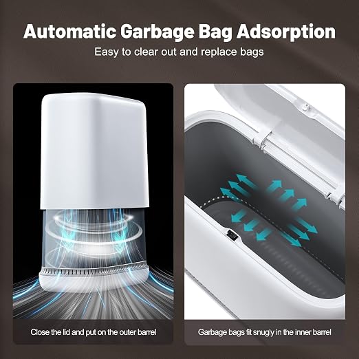 MOPALL Bathroom Trash Can, 3.3 Gallon Slim Garbage Can - Image 2