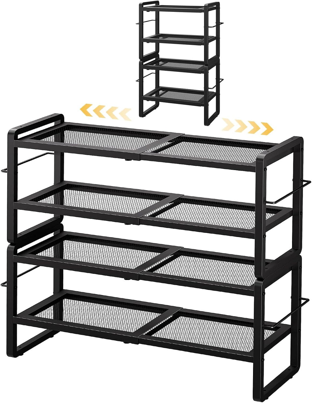 4-Tier Expandable Shoe Rack, Heavy Duty for Closet