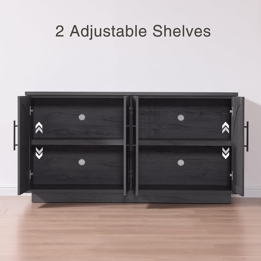 Fatmok 59" Sideboard Buffet Cabinet & TV Stand Set of 2, Modern Arch...