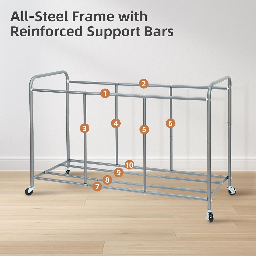 STORAGE MANIAC 5 Section Laundry Sorter, 5 Bins Rolling Separator Laundry Bas...