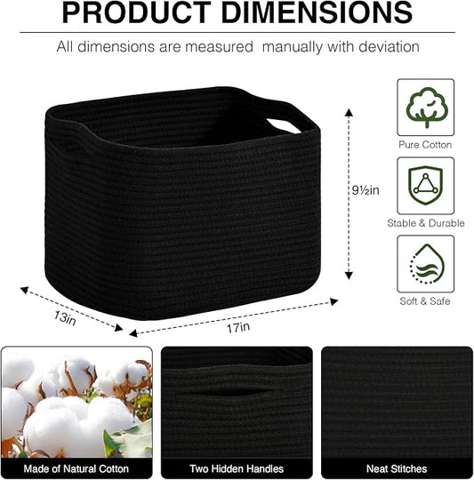 Woven Cotton Rope Storage Basket - Image 2