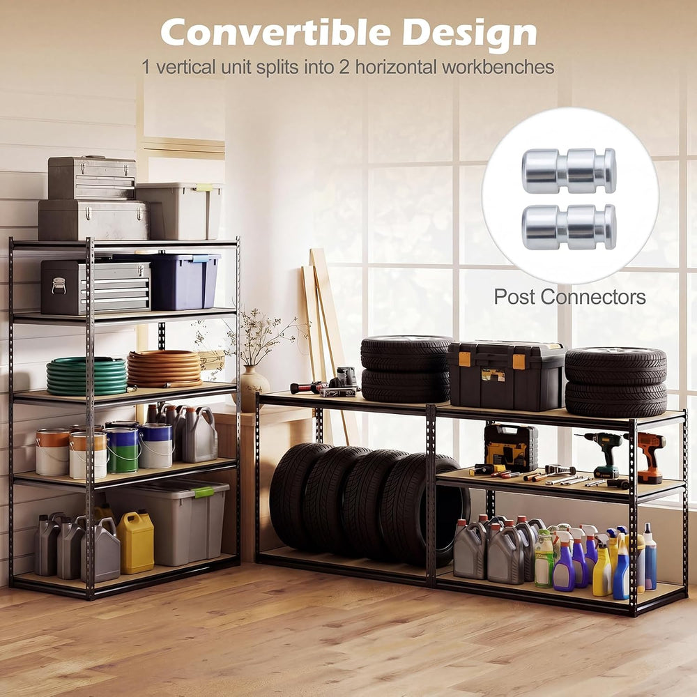 GIANTEX 5-Tier Metal Storage Shelves, Heavy Duty Garage Shelving Units w/Adju...