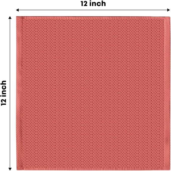 Artoid Mode 100% Cotton Red Waffle Weave Kitchen Dish Cloths, 12x12 Inch Ultra - Image 6