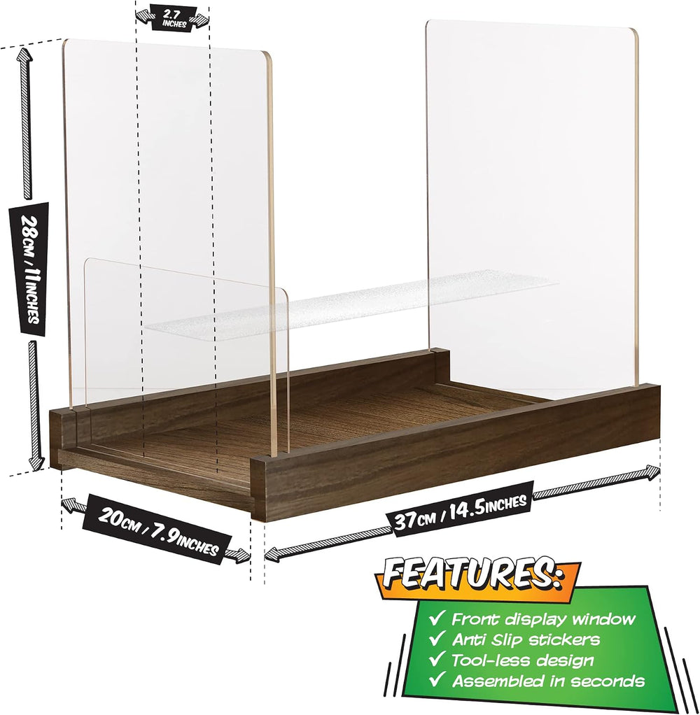 Patented Comic Book Storage Holder – Wooden & Acrylic Display Box/Case fo...
