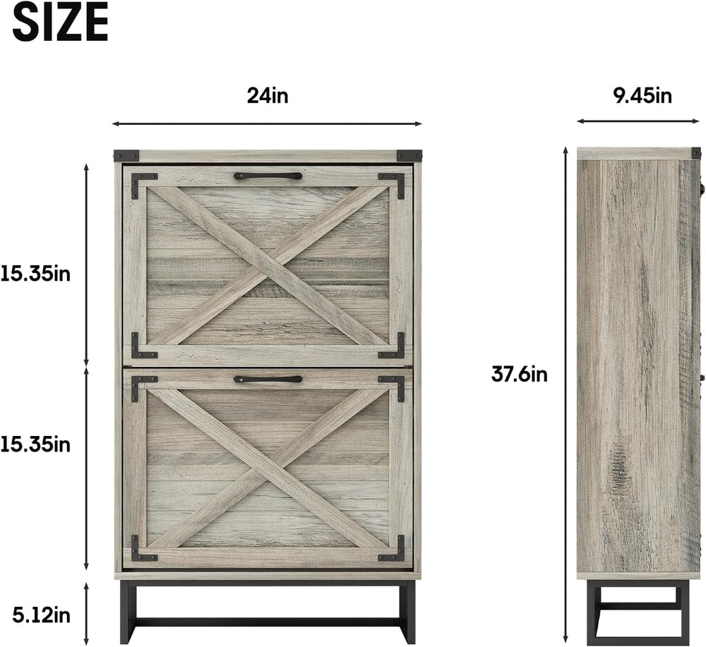 Maupvit 24" W Farmhouse Shoe Cabinet Storage for Entryway, Freestanding ...