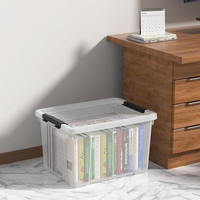Zopnny 40 Quart Clear Latching Box