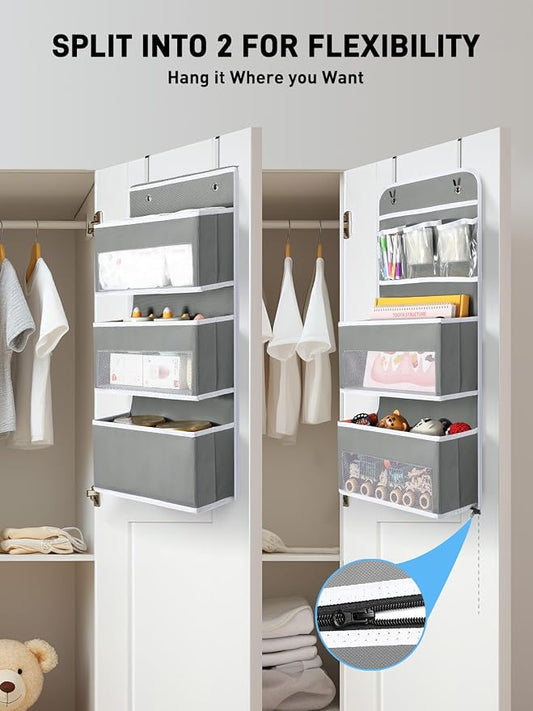 Yecaye 6-Tier Over the Door Storage Organizer, Flexible 1 Split into 2 - Image 2