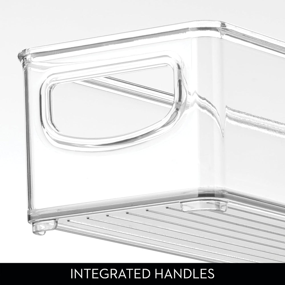 iDesign Slim Clear Plastic Storage Bin, Extra Long Narrow, 4-Pack