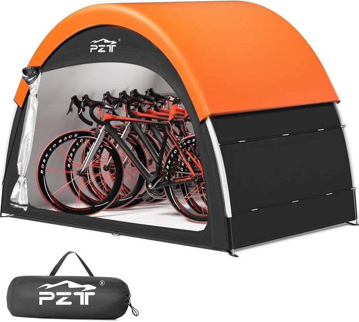 Upgraded Bike Tent with Rain Cover, Outdoor Storage Shed for 4-5 Bikes