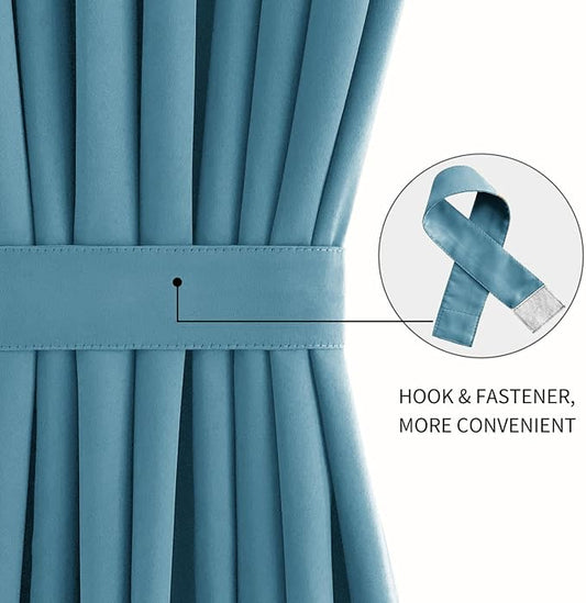 DWCN French Door Curtains – Rod Pocket Thermal Blackout Curtain - Image 2