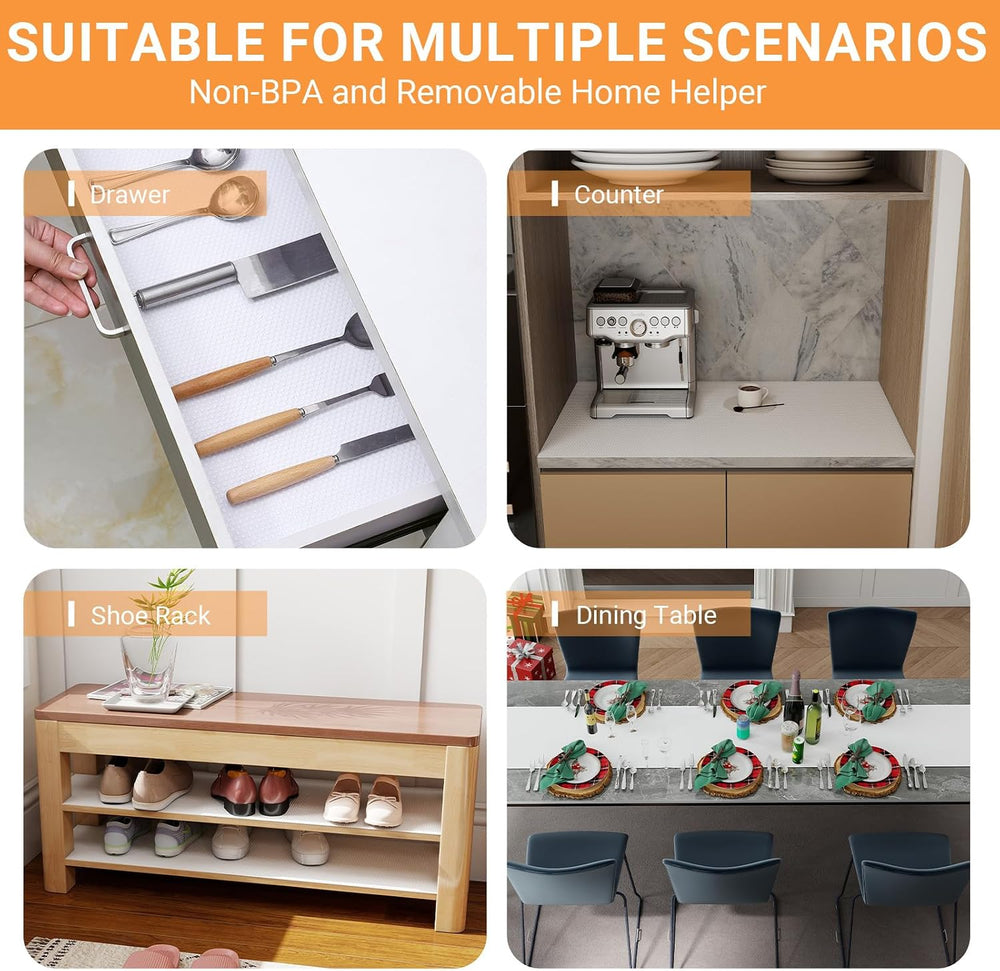 FLPMIX Shelf Liners for Kitchen Cabinets: 23" Wide Easy Cut Under Sink Mats