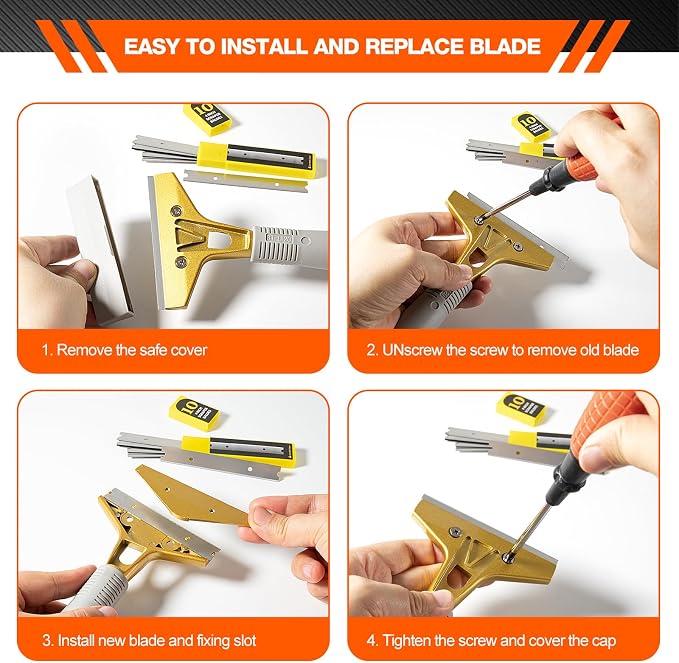 Gomake 4" Wide Razor Blade Scraper Tool - Image 9