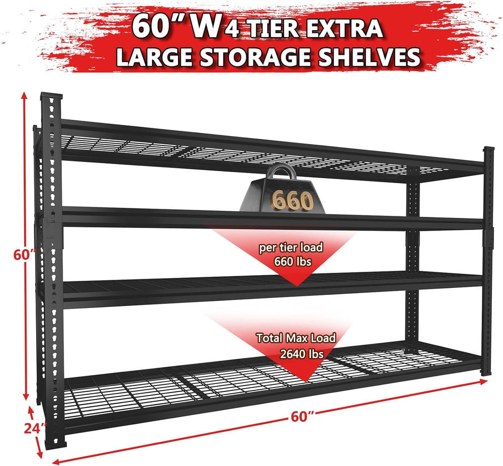 Storage Shelves 3PCS Garage Shelving Heavy Duty 2640LBS Capacity, 60"L x...
