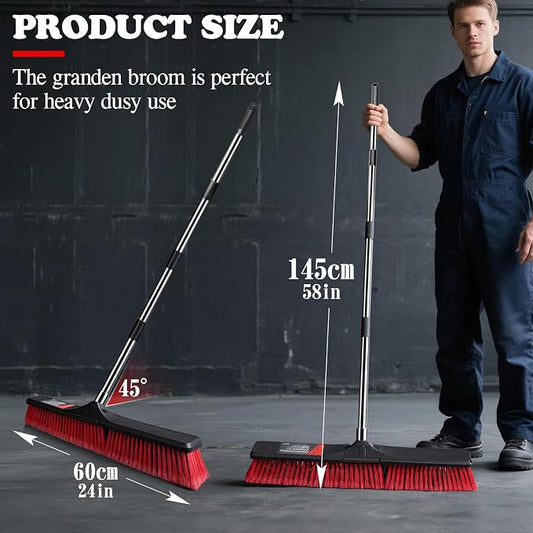 MASTERTOP 25'' Yard Broom, Heavy Duty Garden Broom - Image 2