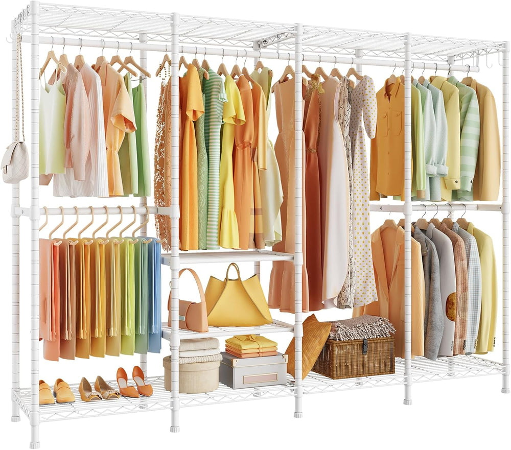 ULIFHOME H41 Clothes Rack, Large Clothing Racks for Hanging Clothes, White