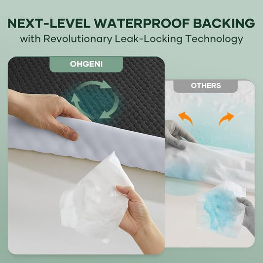 OhGeni 100% Waterproof Mattress Protector, King-Gray Size Mattress Pad - Image 2