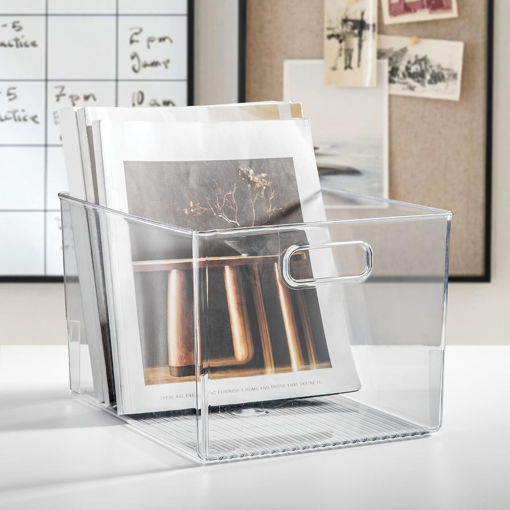 iDesign Storage Bin with Handles, Set of 2, Clear