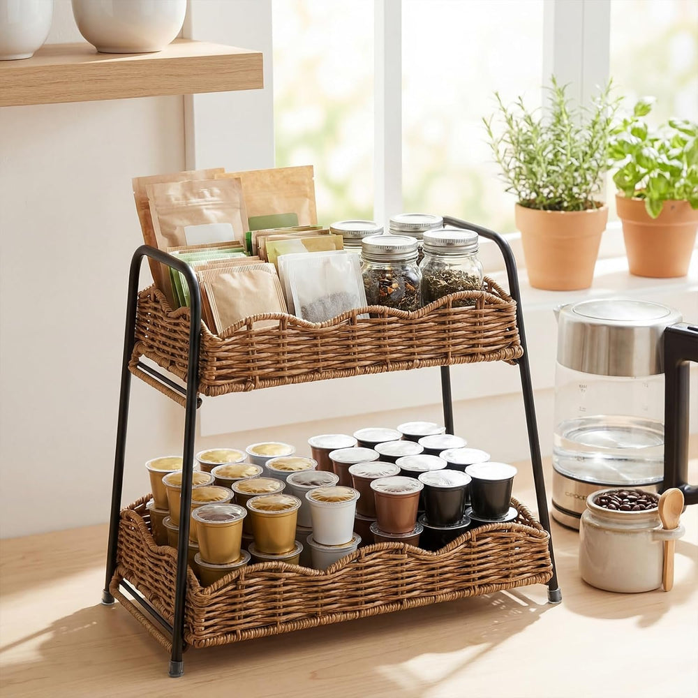 Geelin 2 Tier Stackable Cabinet Organizer Shelves for Kitchen Counter