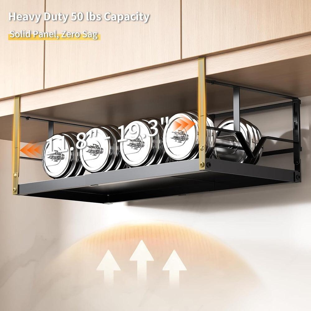 PrueBox Under Shelf Storage Basket Organizer Adjustable Heavy Duty Hanging
