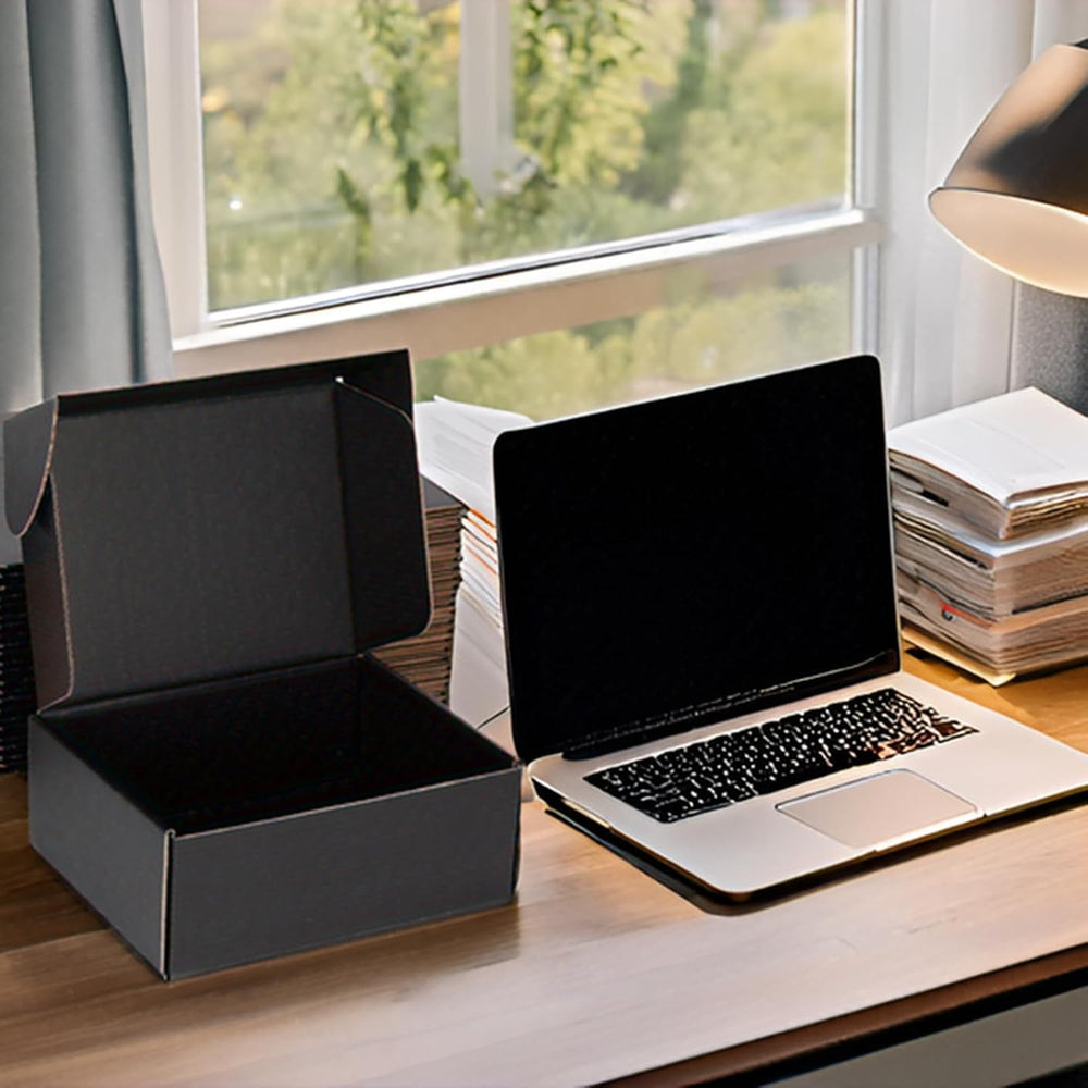Black Shipping Boxes 12x9x4 Inches, 20 Pack