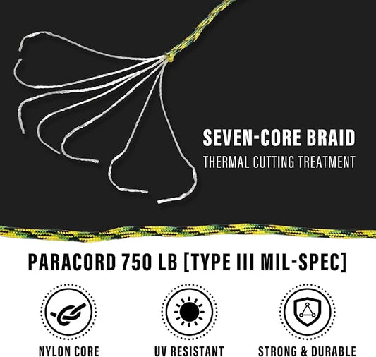 Braid 7 Strand Outdoor Survival Paracord Polyester Rope Nylon Rope Mix Thick - Image 2