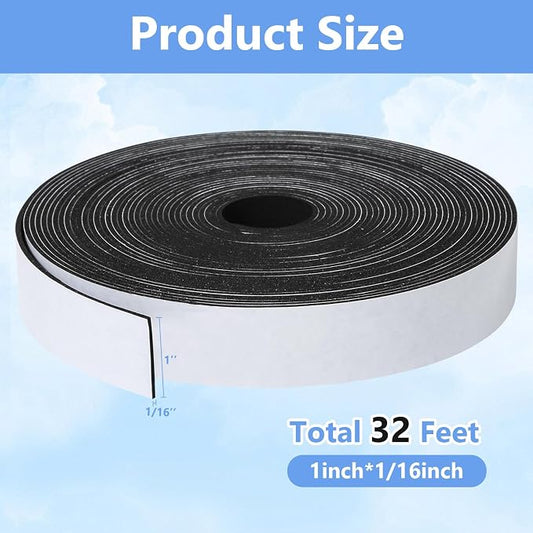 Weather Stripping Door Seal Strip- 1 Inch X 1/16 Inch X 32Feet, Strong Adhesive - Image 2