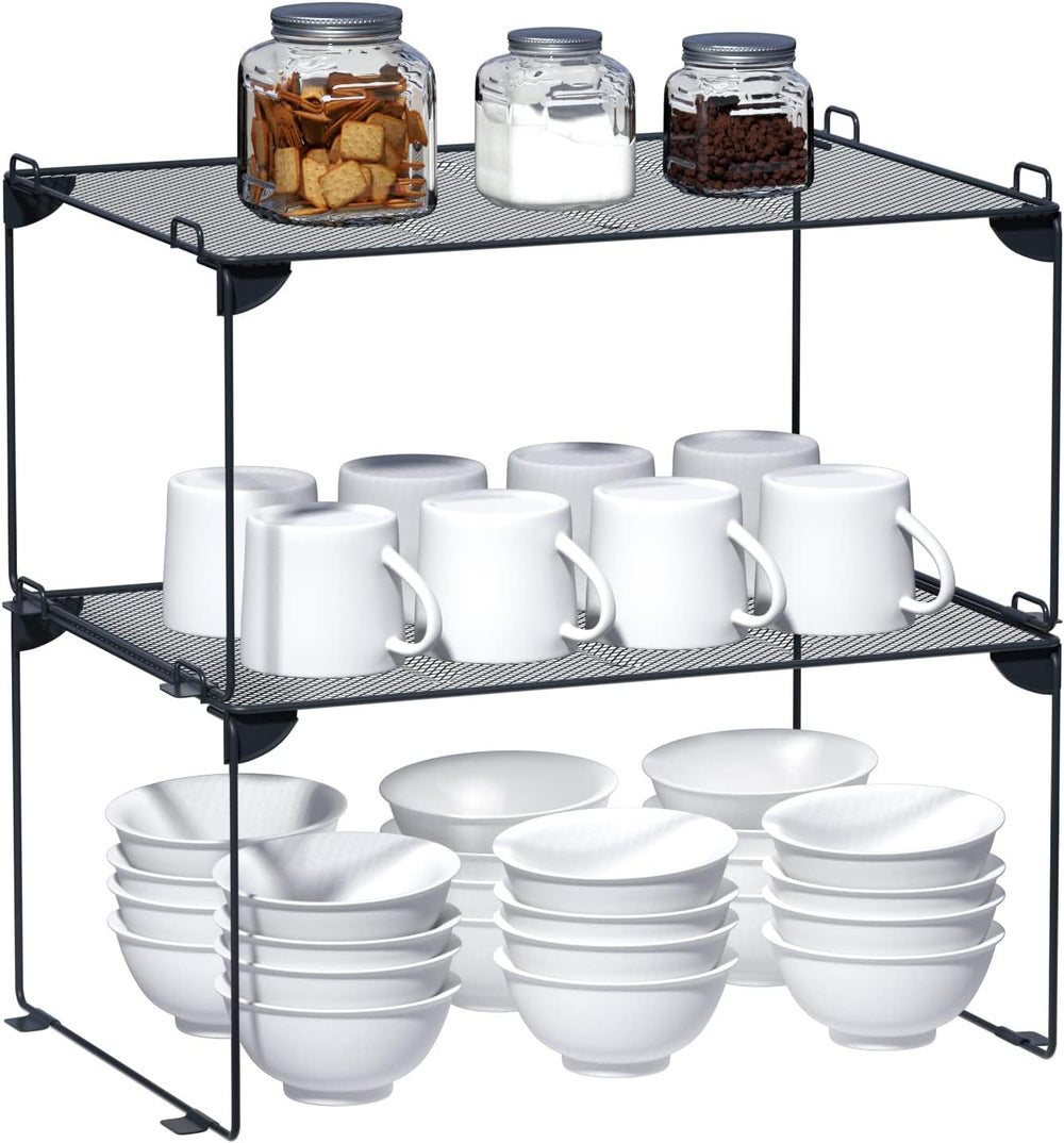 Neudeco Shelf Organizer, Gray, 2 Pack