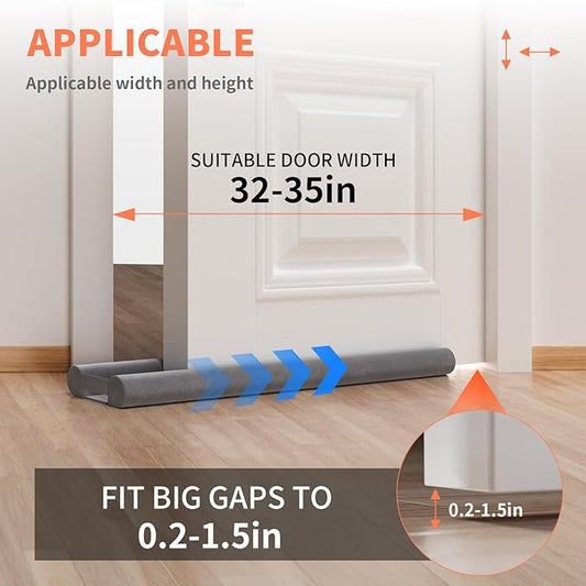 Door Draft Stopper for Bottom of Door, Under Door Gap Filler/Seal for Big Gap - Image 2