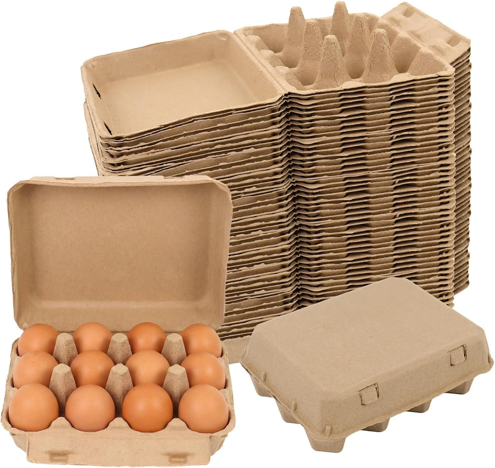 Egg Cartons 12 Count, 50 Pack Cardboard Egg Cartons Cheap Bulk, Reusable Pape...