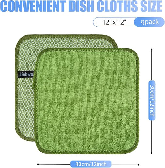 KinHwa Kitchen Washcloths for Dishes Absorbent Microfiber Dish Cloths Quick Dry - Image 2