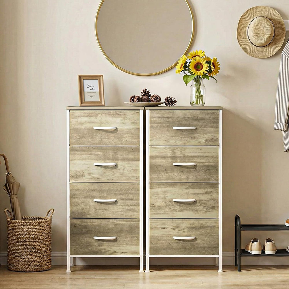 Sweetcrispy Dresser for Bedroom, 4 Drawer Storage Cabinet, Tall Nightstand