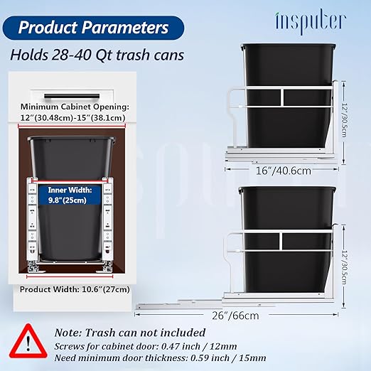 Insputer Pull Out Trash Can Under Cabinet - Image 2