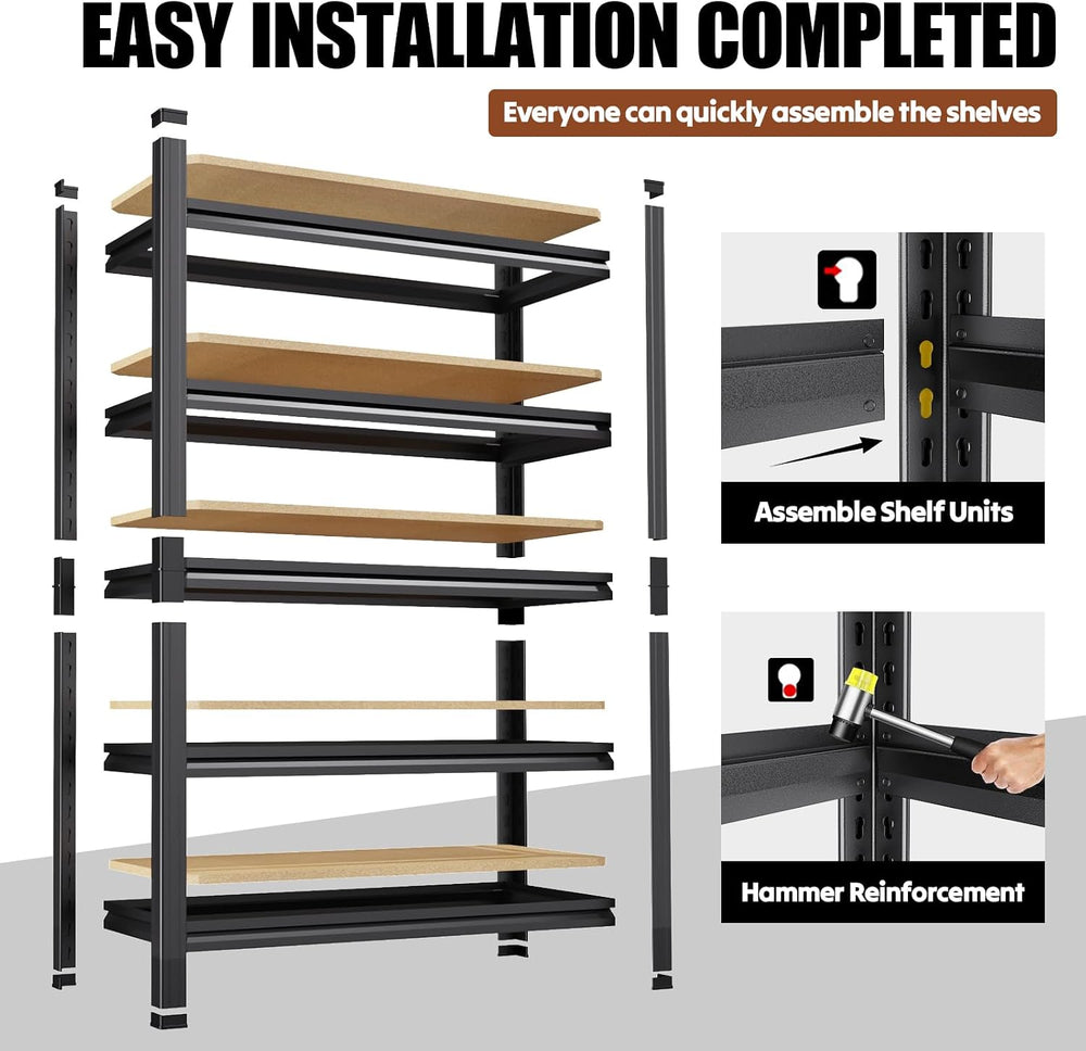2Pack Storage Shelves, Garage Shelving,Adjustable Heavy Duty Shelving Unit,5T...