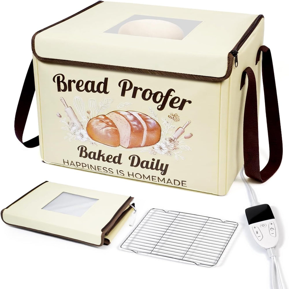 Folding Bread Proofing Box, 3-Sided Heating Dough Proofer with 50-113℉ Temp C...