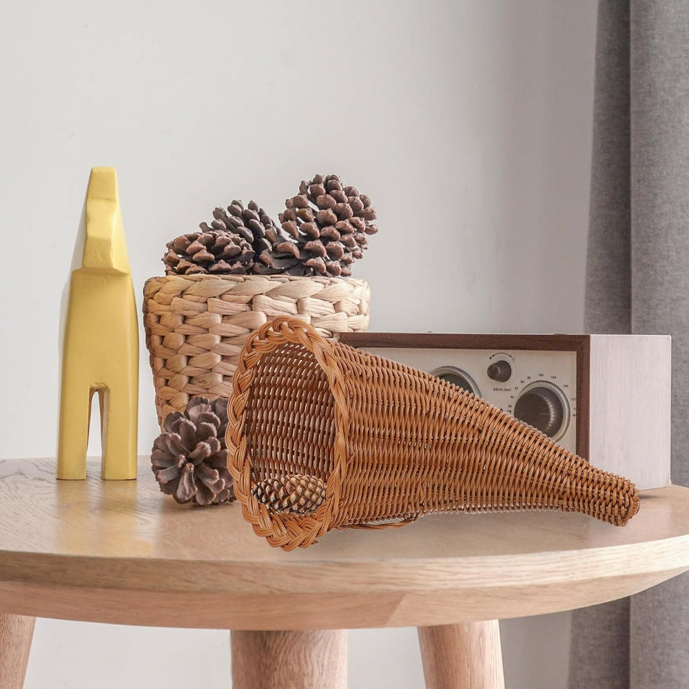 jojofuny Fall Cornucopia Basket: Thanksgiving Horn of Plenty for Harvest Autu...