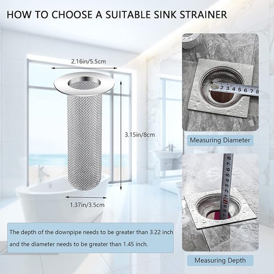 Resdenio Bathroom Sink Drain Strainer Stainless Steel, 2 Pack Floor Drain - Image 2