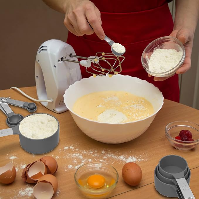 TILUCK Measuring Cups & Spoons Set, Stackable Cups and Spoons, Nesting Measure - Image 7