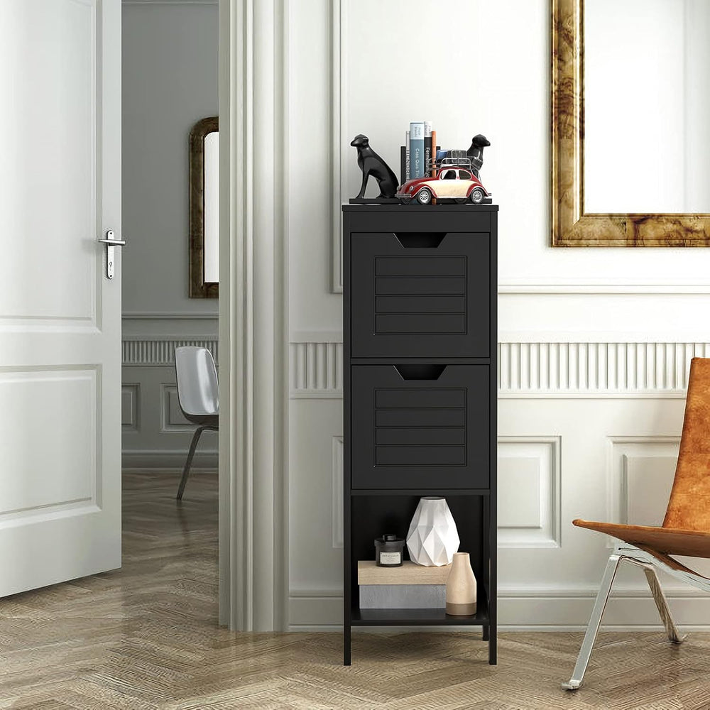 DORTALA Bathroom Storage Cabinet, Multifunctional Wooden Storage Rack Organiz...