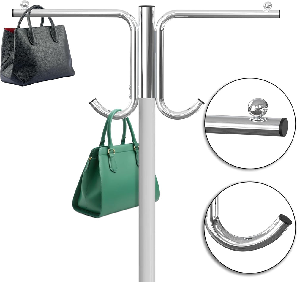 Simple Houseware Industrial Grade Z-Base Garment Rack w/Cover Tube Bracket