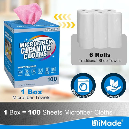 Microfiber Cleaning Cloth, 100 Sheets Microfiber Towels - Image 2