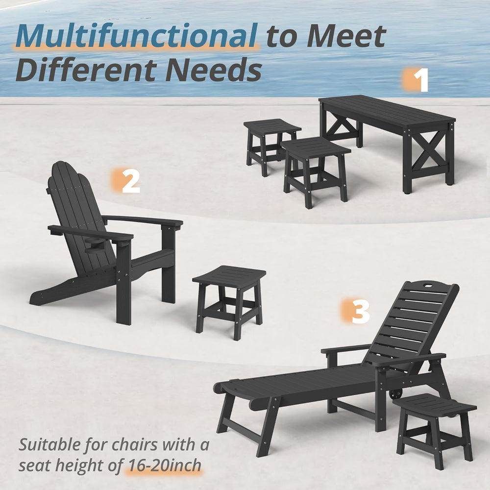 LUE BONA Outdoor Adirondack Ottomans, Footrest Footstool, Outdoor Foot Rest f...