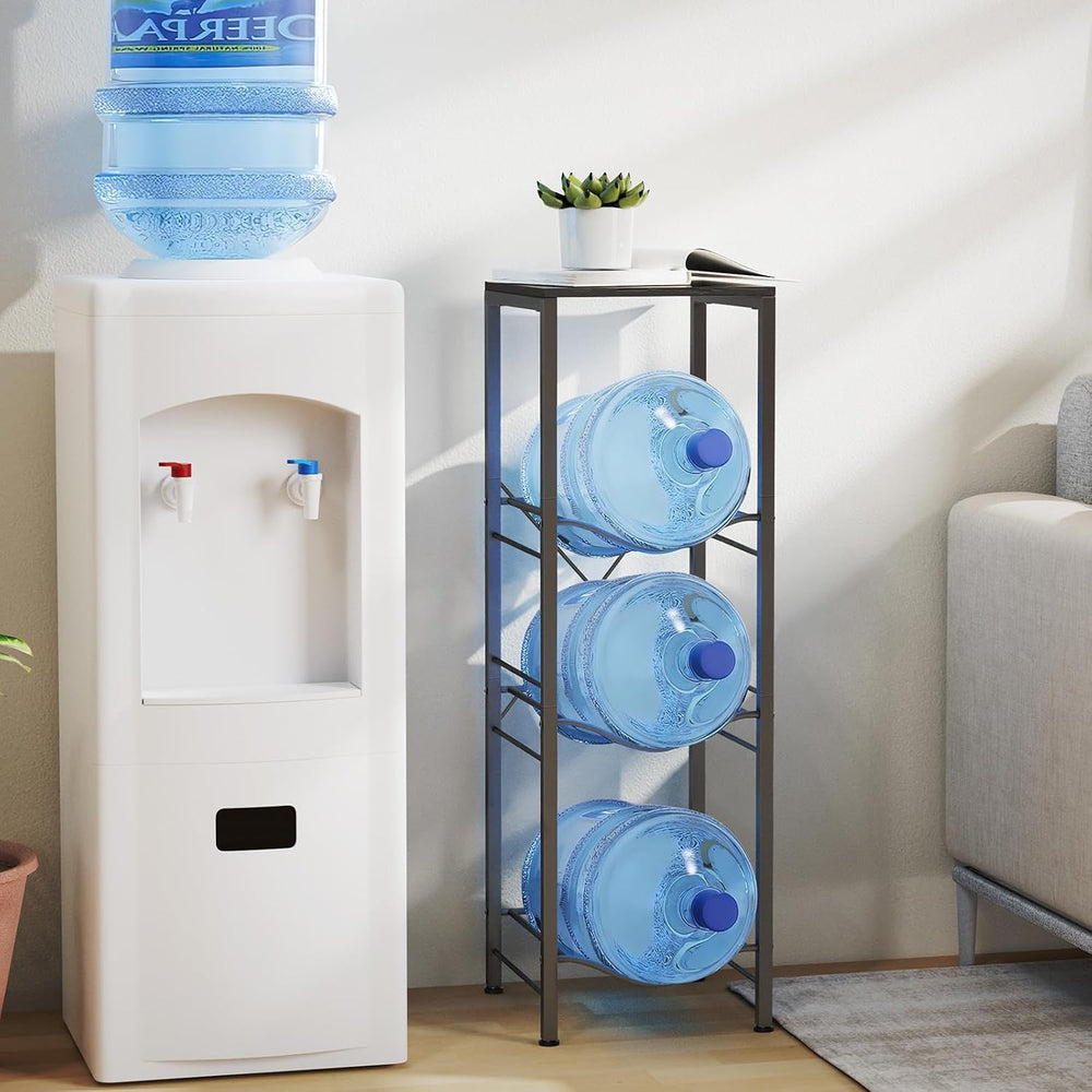 Housolution 3-tier 5 Gallon Water Jug Holder with Storage Shelve
