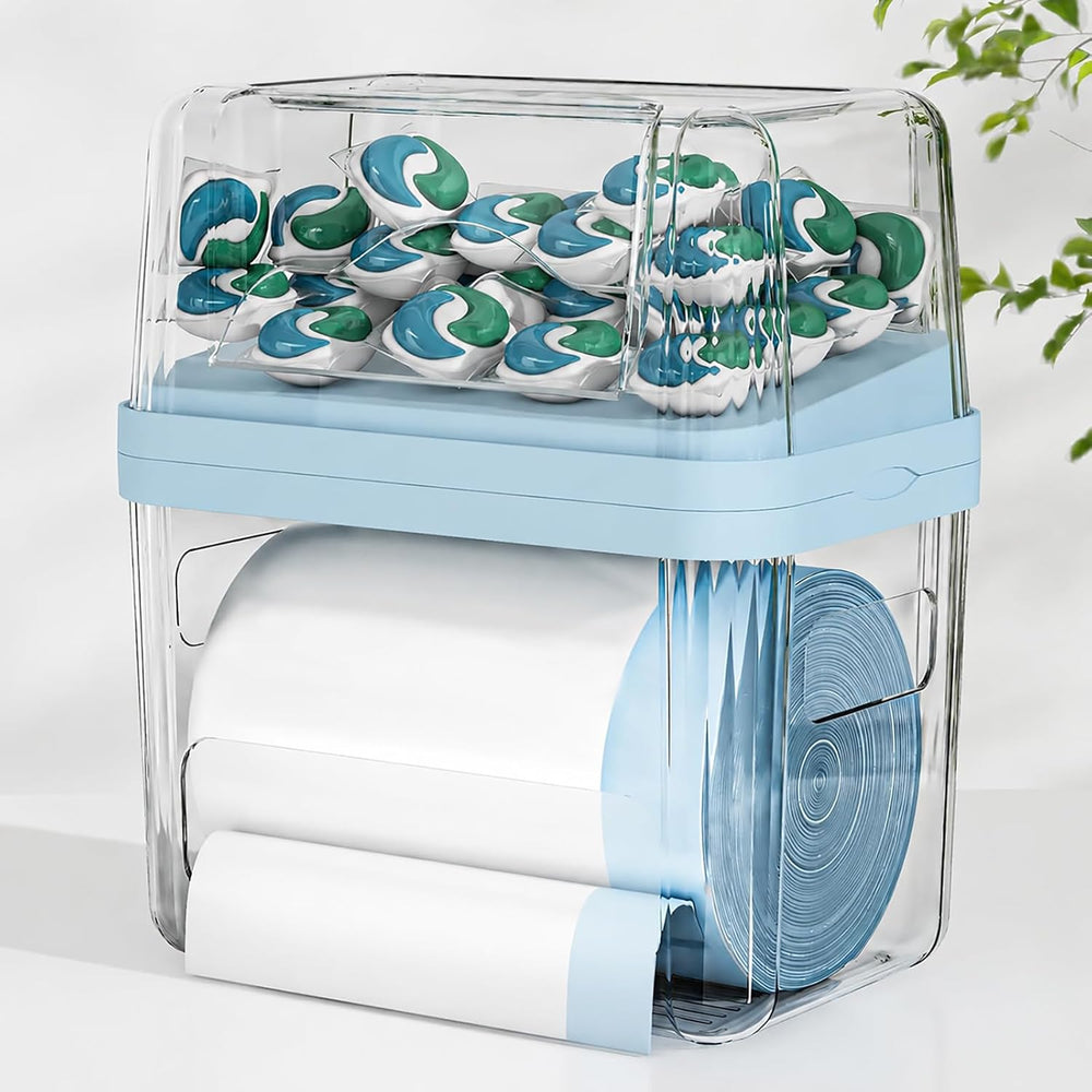 2-in-1 Trash Bag Holder Laundry & Dishwasher Pods Container,Garbage Bag D...