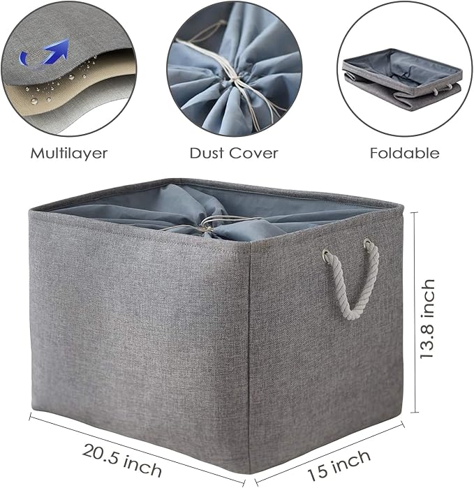 TheWarmHome Storage Baskets for Organizing, Sturdy Fabric Storage Basket