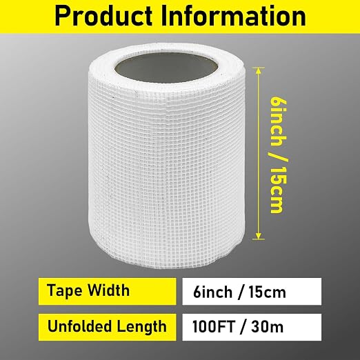 6" 100 Feet Drywall Joint Tape, Self-Adhesive Encrypted Fiberglass Drywall - Image 2